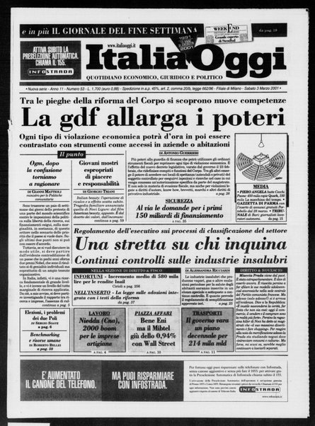 Italia oggi : quotidiano di economia finanza e politica